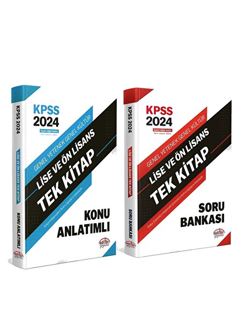 Akm Kitap Editör Yayınları 2024 KPSS Lise Önlisans Konu ve Soru Bankası Seti 2 Kitap