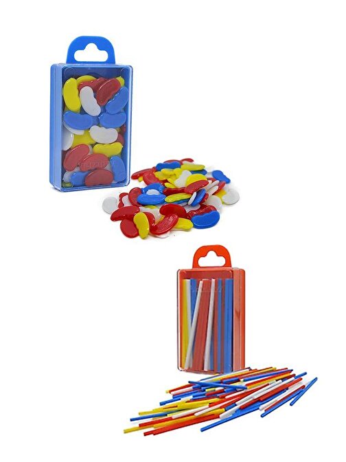 Artlantis Sayı Sayma Seti 1 Paket Plastik Sayı Sayma Çubukları Ve Fasülyeleri 1. Sınıflar İçin Renkli Çubuk Fasulye
