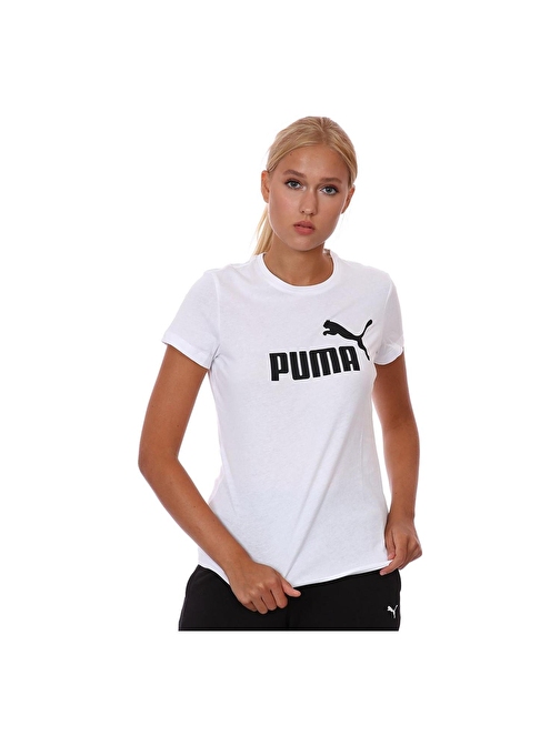 Puma 586774-02 Ess Logo Tee Kadın T-Shirt White S