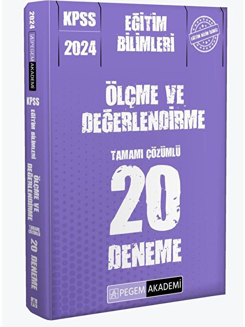 Pegem Yayınları 2024 KPSS Eğitim Bilimleri Ölçme ve Değerlendirme 20 Deneme Pegem Yayınları