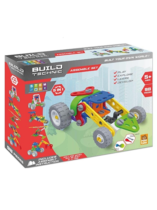 Feta Eğitim Build Technic Yaratıcı Bloklar 99 Parça Plastik Araç