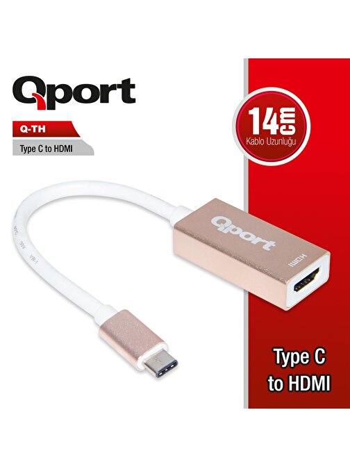 QPORT Q-TH TYPE-C(M)=>HDMI(F)DÖNÜŞTÜRÜCÜ,4K*2K,30H