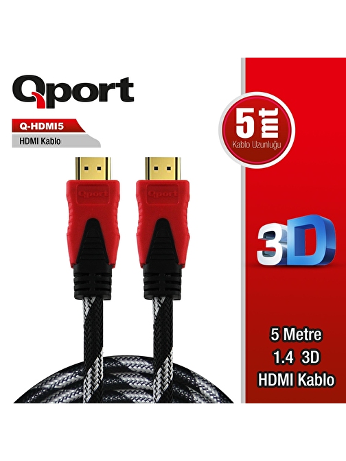 Qport Q-HDMI 5 60 hz 4K HDMI Kablo 5 mt