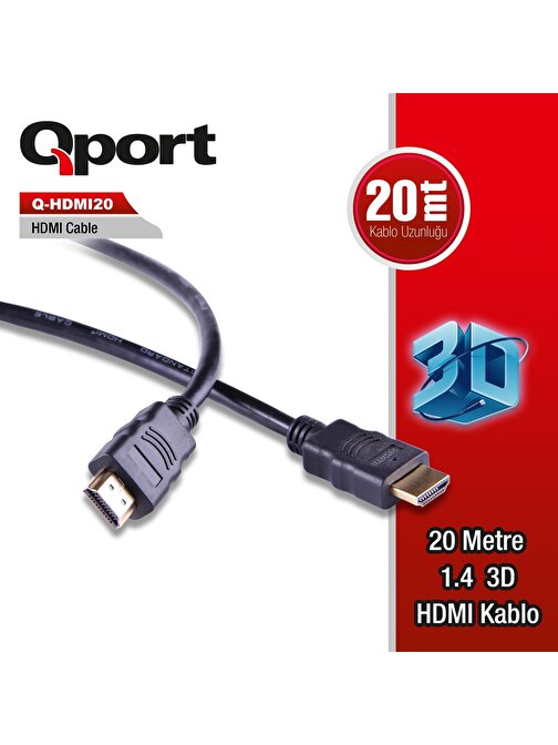 Qport Q-HDMI 20 60 hz 4K HDMI Kablo 20 mt