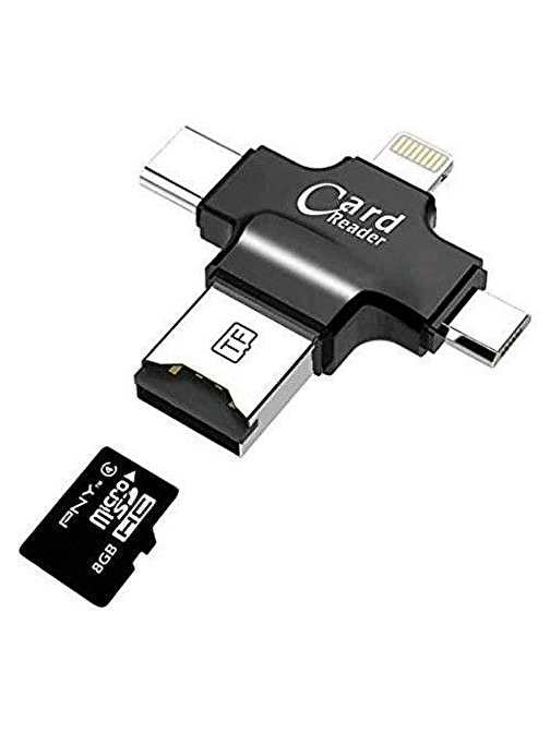 DAYTONA HC05-S ÇOK FONKSİYON USB KART OKUYUCU Giriş:USB+Lightning+Micro USB+Type-C=>Çıkış:Mic.SD