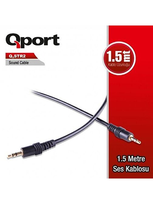 Qport Q-Str2 3,5Mm Stereo Erkek Ses Kablosu 1,5M