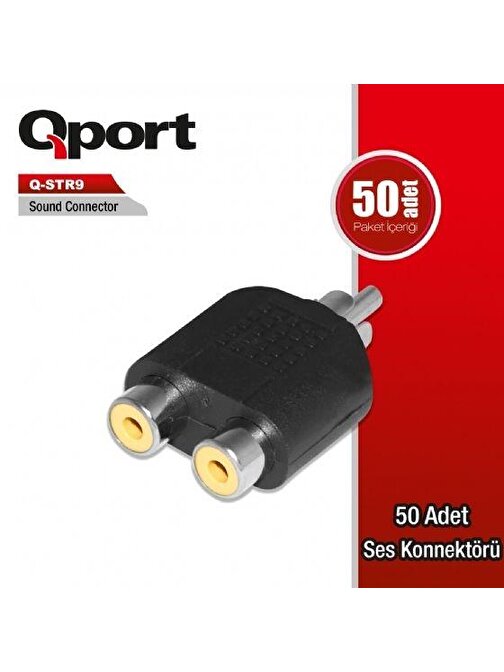 QPORT Q-STR9 3,5mm RCA ERKEK => 2*3,5mm RCA DİŞİ ÇEVİRİCİ