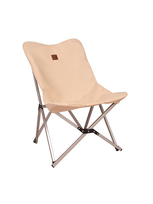 Box&Box Alüminyum Katlanabilir Kamp Sandalyesi Piknik Sandalyesi Taşıma Çantalı Kumaş Krem