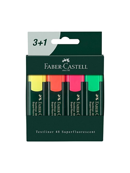 Faber-Castell Textliner 48 Fosforlu Kalem 3+1