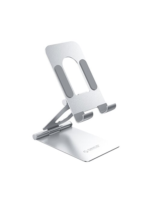Orico Metal Katlanabilir Masaüstü-Araç Direksiyon Arası-Torpido Üstü Şarjsız Kaymaz Ped-Sabitleme Kolu Telefon Tutucu Standı Gümüş