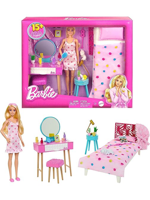 Barbie Barbie'nin Yatak Odası Oyun Seti HPT55