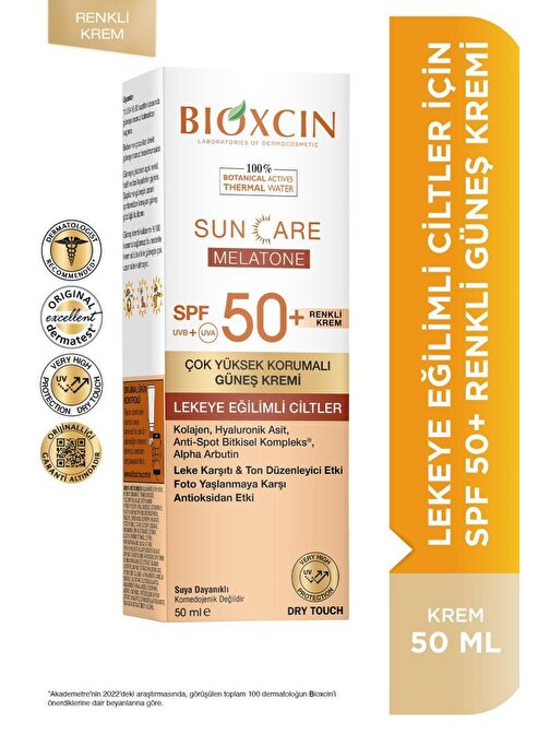 Bioxcin Sun Care Melatone Renkli Güneş Kremi Spf50+ 50 ml