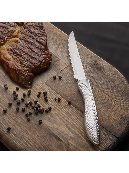 Nehir Yağız Steak Biftek Et Kahvaltı Çelik Bıçak 23 cm