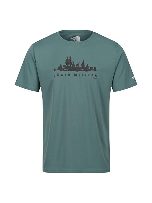 Regatta Fingal Slogan Iı Erkek T-Shirt-Haki Çok Renkli L