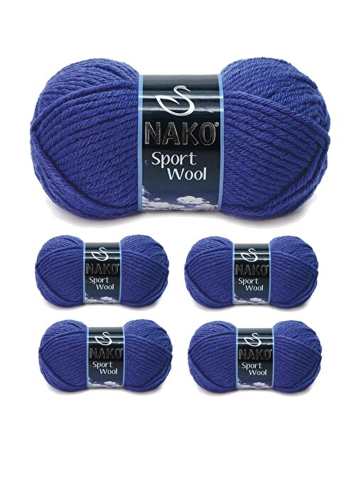 Lilibeaty Sport Wool Atkı Bere Ceket Yelek Yün Örgü İpi No:10472 Saks 5 Adet
