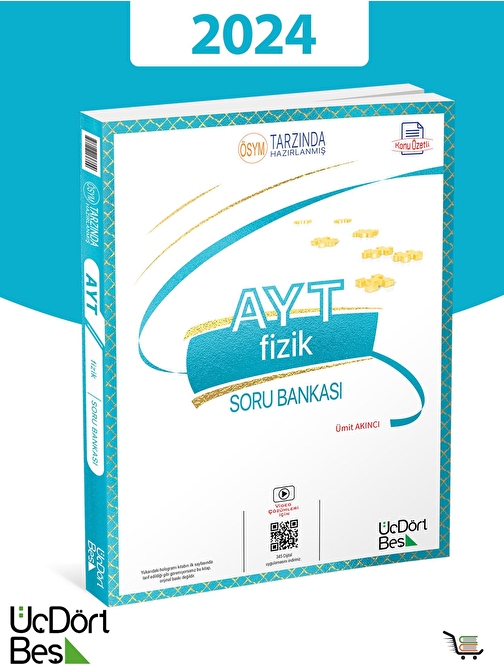 Üç Dört Beş Yayıncılık 345-AYT Fizik Soru Bankası 2024 Model