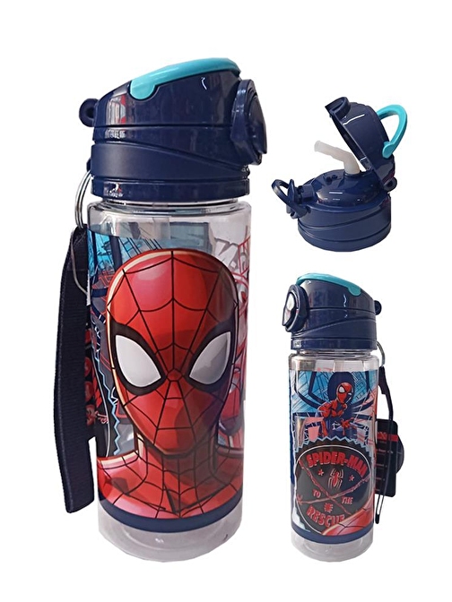 Frocx Spiderman Matara 500 ml 1 Adet Erkek Çocuk Örümcek Adam Lisanslı Suluk Okul Matarası Öğrenci Suluğu Lacivert