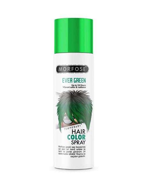 Morfose 24 Saate Kadar Etkili Renkli Saç Spreyi Yeşil Ever Green 150 Ml