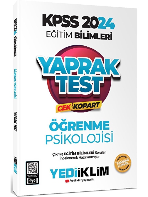 Yediiklim Yayınları Yediiklim Yayınları 2024 KPSS Eğitim Bilimleri Öğrenme Psikolojisi Çek Kopart Yaprak Test