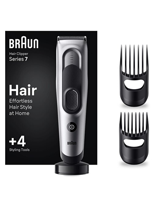 Braun Series 7 HC7390, Erkekler İçin 17 Uzunluk Ayarına Sahip Saç Kesme Makinesi