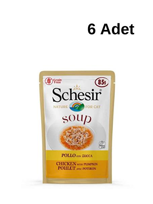 Schesir Yetişkin Kediler İçin Tavuklu Balkabaklı Yaş Mama 85gr X6