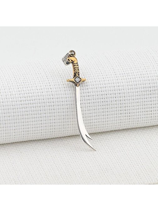 Hz Ali Zülfikar Kılıç Tasarımlı Beyaz Taşlı 925 Ayar Gümüş Kolye Ucu