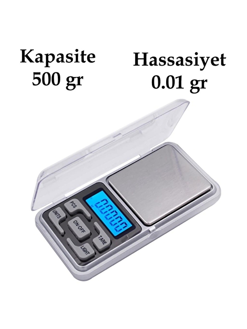 Go İthalat Dijital Hassas Elektronik Kuyumcu Cep Terazisi Tartı 500 Gr / 0.1 Gr 3877