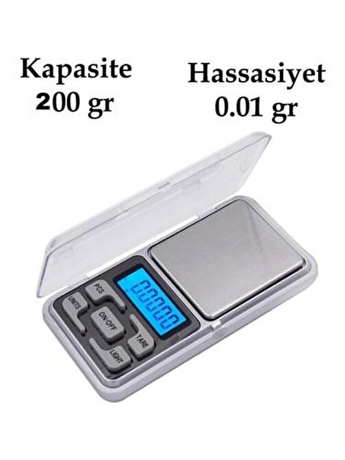 Go İthalat Dijital Hassas Elektronik Kuyumcu Cep Terazisi Tartı 200 Gr 0.01 Gr 3877