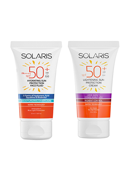 Solaris Tüm Cilt Tipleri İçin Güneş Kremi Spf 50+ (50 ml) Ve Leke Karşıtı Güneş Kremi Spf 50+ (50 ml)