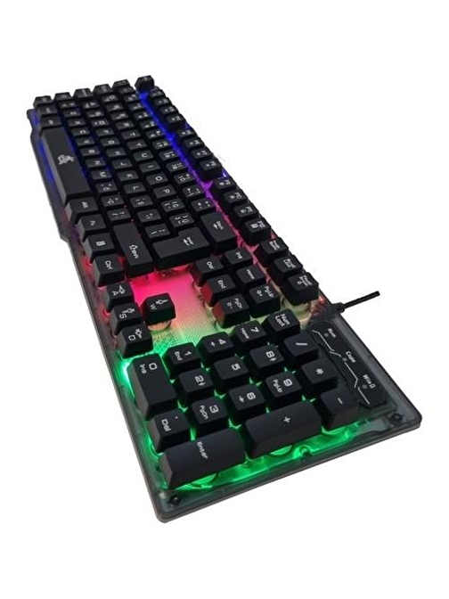 DEXIM KBL-707U Türkçe Q Kablolu RGB Klavye