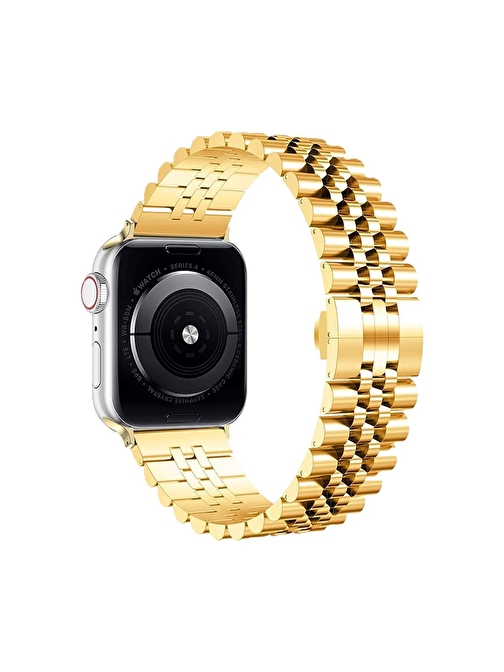 E2M Apple Watch 42 - 44 mm KRD07 Metal Akıllı Saat Kordonu Altın