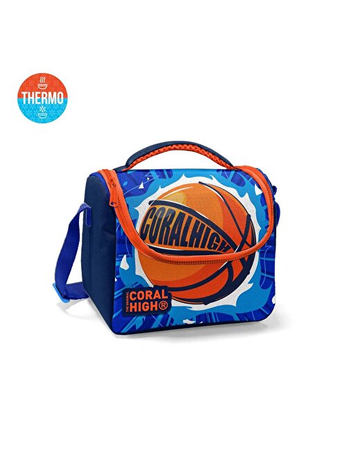 Coral High Basketbol Desenli Mavi-Lacievrt Renkli Beslenme Çantası 11851