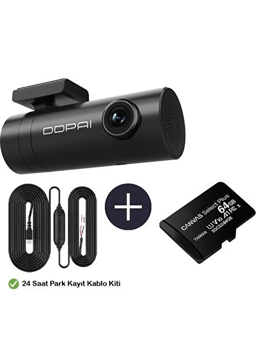 Ddpai Mini Akıllı Araç Kamerası 1080P 30Fps Full Hd 24 Saat Park Modu Çarpışma Algılama