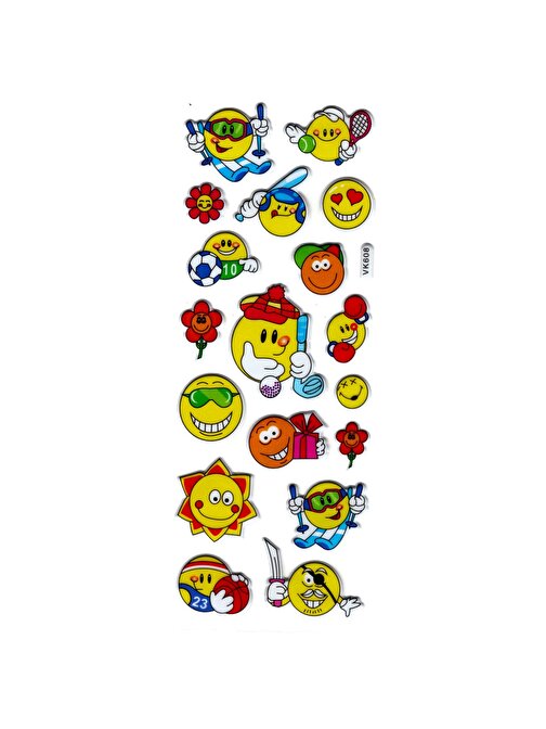 Sticker Kabartmalı Stiker Defter, Planlayıcı Komik emoji (vk608) 16x7 cm