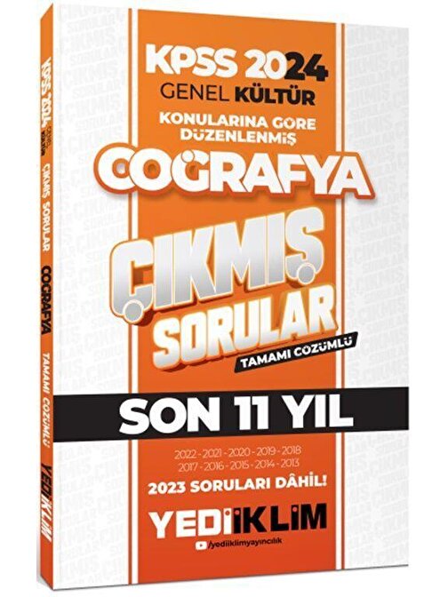 Yediiklim Yayınları 2024 KPSS Genel Kültür Lisans Coğrafya Konularına Göre Tamamı Çözümlü Çıkmış Sorular Yediiklim