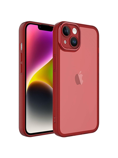 SMCASE Apple iPhone 13 Kılıf Renkli Nikelaj Tuşlu Post Transparan Silikon