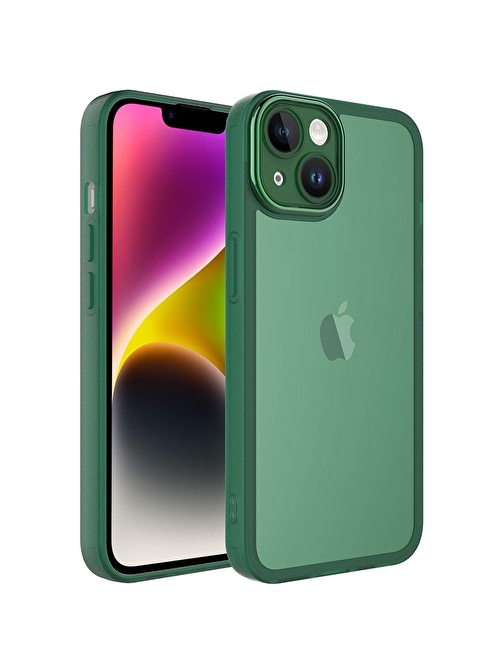 SMCASE Apple iPhone 13 Kılıf Renkli Nikelaj Tuşlu Post Transparan Silikon