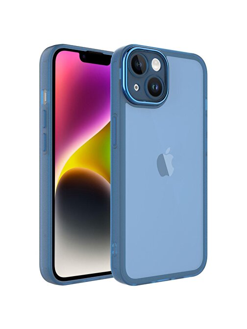 SMCASE Apple iPhone 13 Kılıf Renkli Nikelaj Tuşlu Post Transparan Silikon