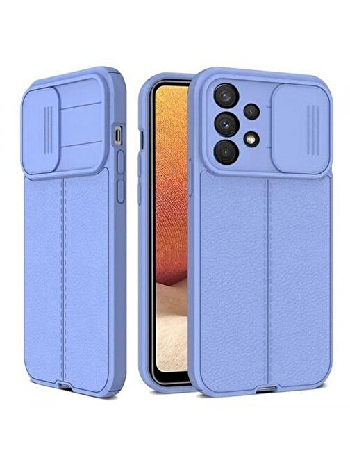 SMCASE Samsung Galaxy A72 Kılıf Lensi Kamera Korumalı Deri Dokulu SilikonNano Ekran Koruyucu