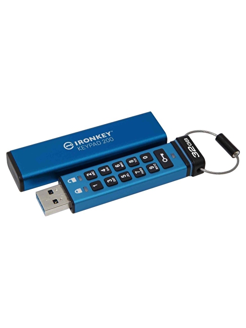 Kingston IKKP200-32GB 32GB IronKey Keypad 200, FIPS 140-3 Lvl 3 (Pending) Flash Bellek