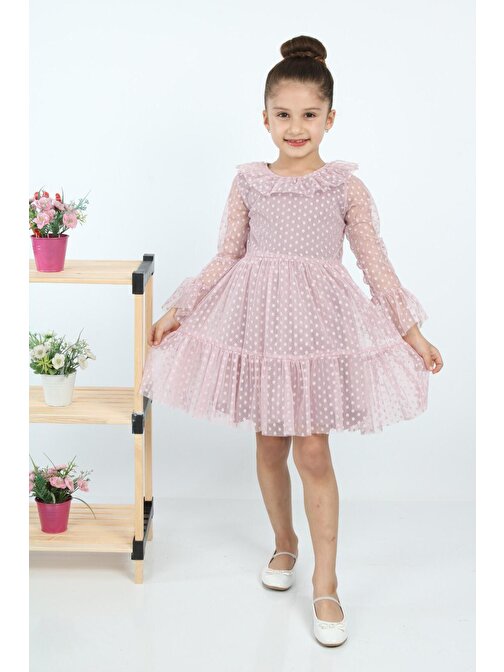 LupiaKids Shine Pudra Kız Çocuk Elbise LP-23SUM-004