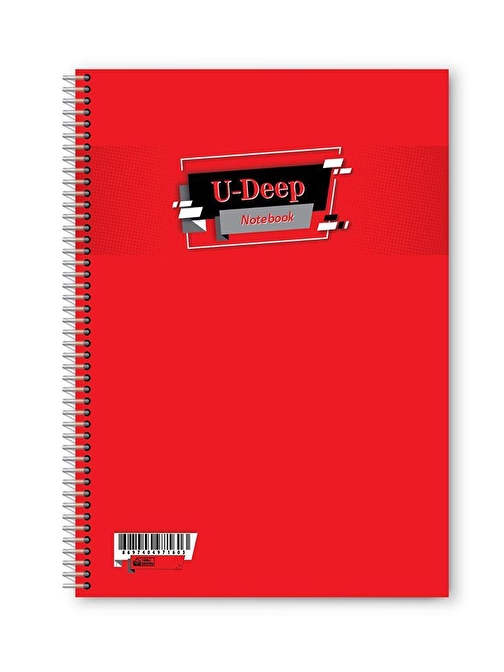 Umut Defter A4 Spiralli Telli Defter 72 Yaprak Düz Kırmızı