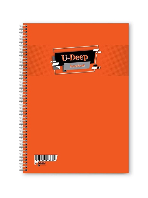 Umut Defter A4 Spiralli Telli Defter 72 Yaprak Düz Turuncu