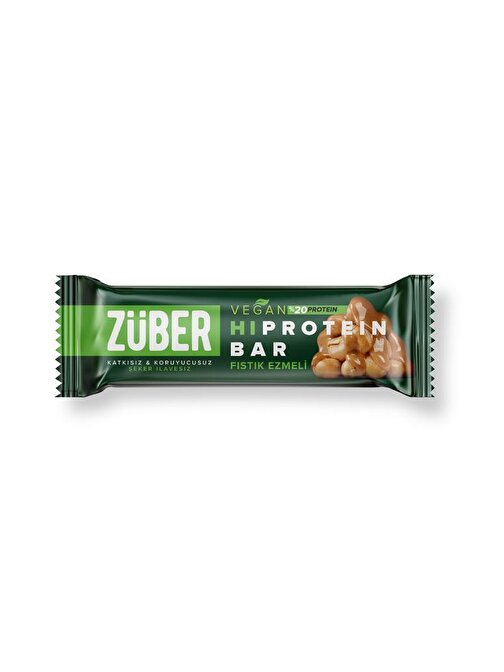 Züber Vegan Hi Protein Bar Fıstık Ezmeli 45 gr x 12 Adet