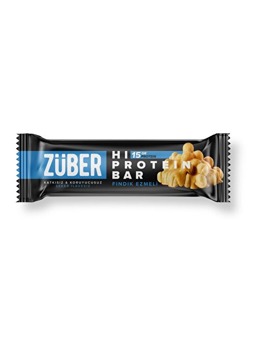 Züber Fındık Ezmeli Yüksek Protein Bar 45 gr x 12 Adet