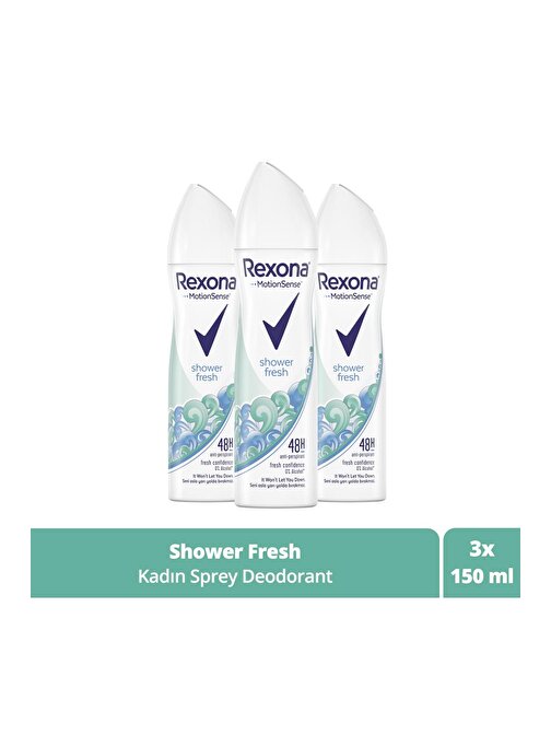 Rexona Shower Fresh Kadın Sprey Deodorant 3X150 Ml