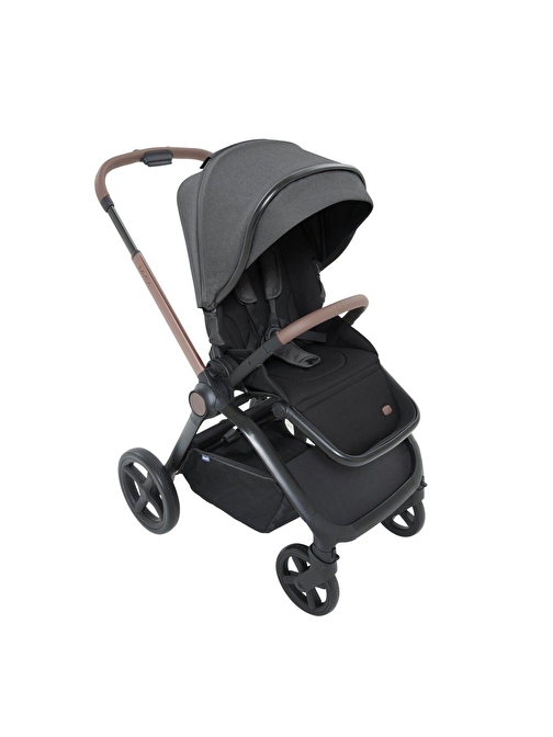 Chicco Mysa Tek Yönlü Yıkanabilir Kumaş Tekli Bebek Arabası Black Satin