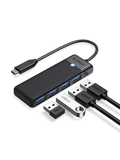 Orico 4 Portlu USB 3.0 Dahili Kablolu Type-C USB Çoğaltıcı Siyah