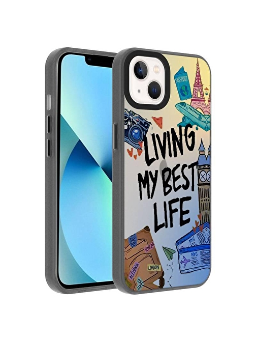 SMCASE Apple iPhone 13 Kılıf Dragon Serisi Desenli Sert Kapak