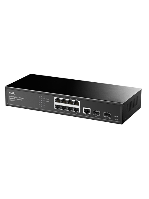 Cudy GS2008S2 2 Port Gigabit SFP, 1 Port Consol, 8 Port L2 Yönetilebilir Gigabit Metal Switch